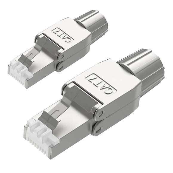 Amdohai 2 Pcs For Rj45 Cat7 Connectors Tool Free Shielded Toolless Modular