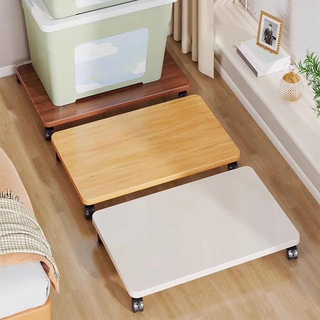 Jiaeri Rolling Storage Box Base,Heavy Duty Movable Shelf with Pulleys,Multi-functional Removable Utility Cart for Moving Heavy Objects,White Beige Coffee
