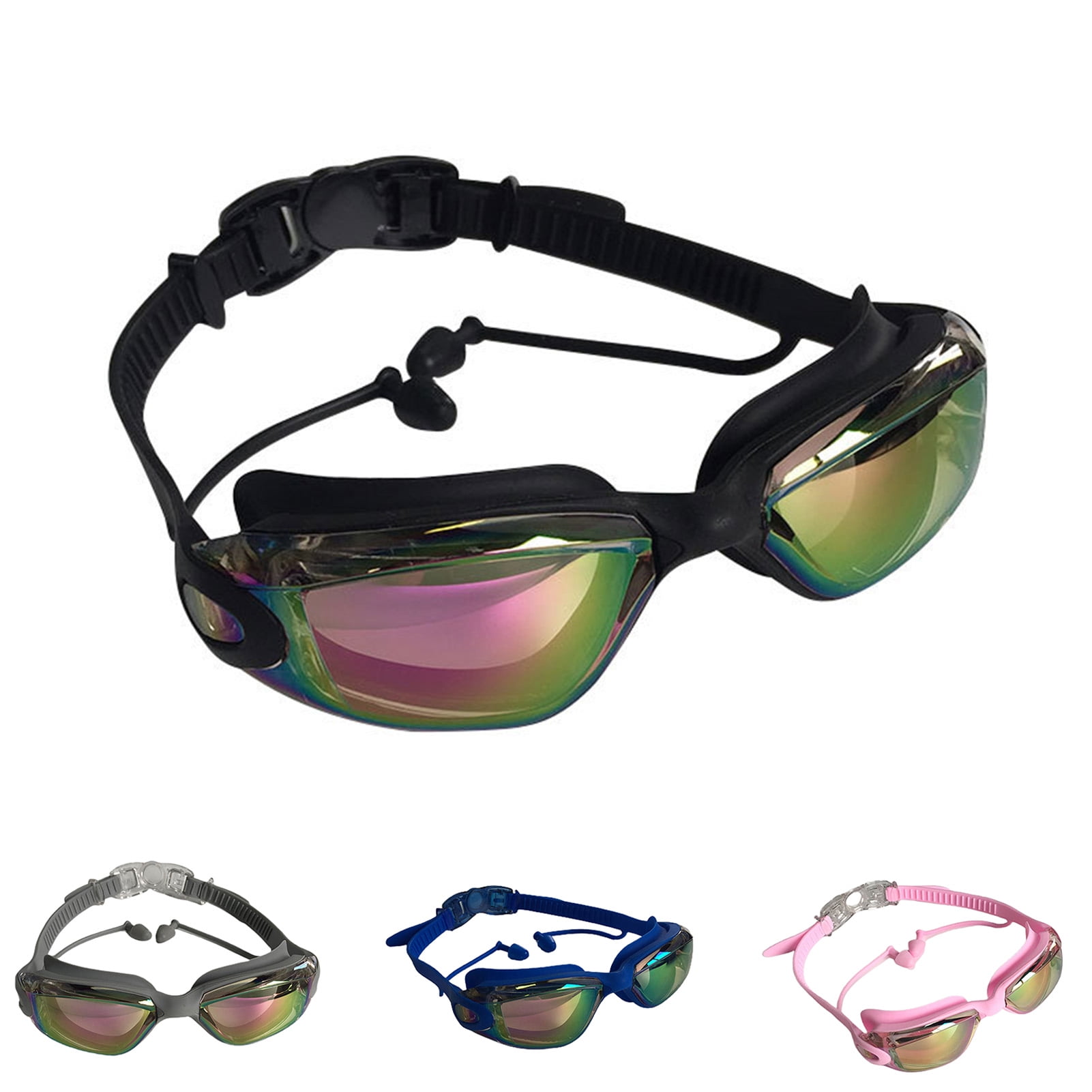Hariumiu Swim Goggles for Adult, Adjustable Strap PC Wide Vision