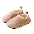 thumbnail image 5 of Miluxas Kids Winter Indoor Fleece Household Shoes Toddler Boys Girls House Anti Slip Slippers Warm Socks Shoes for Baby Beige 32, 5 of 5