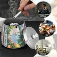 thumbnail image 4 of Yayeee Ashtray with Lid for Cigarette Smokeless Stainless Steel Home Ash Holder, Floral Seaside, 4 of 7