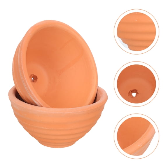 PENIKOKO 2-Pack Light Brown Ceramic Flower Pots for Garden, Outdoor Plants, Herbs, and Decorative