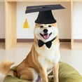 thumbnail image 5 of Pet Graduation Cap with Bow Tie and Yellow Tassel Dog Cat Accessory for Small Animals Photo Prop Holiday Outfit, 5 of 6