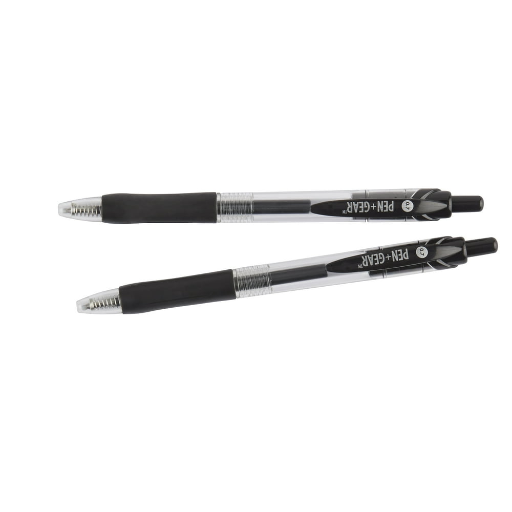 Pen + Gear Retractable Gel Ink Pens, 2 Count, Black Color Pack