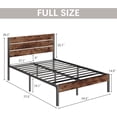 thumbnail image 2 of Full Bed Frame with Headboard and Footboard, Metal Full Bed Frame with Under Bed Storage, All-Metal Support System, No Box Spring Needed, Easy Assembly,Rustic Brown, 2 of 10
