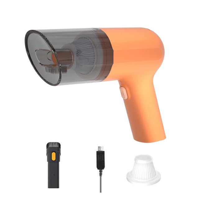 Kearding Máquina de limpieza al vacío para Interior de coche, colector de polvo recargable de escritorio, alfombras, dispositivo removedor de pelo, Suministros de limpieza para el hogar Naranja Kearding HA060826-02B