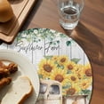 thumbnail image 3 of Sunflowers Trucks Round 13 Inch Placemats Set of 2, Spring Farmhouse Eucalyptus Gray Wooden HeatResistant Non Slip Place Mats for Dining Table, Wipeable Braided Kitchen Table Mats for Housewarming, 3 of 9