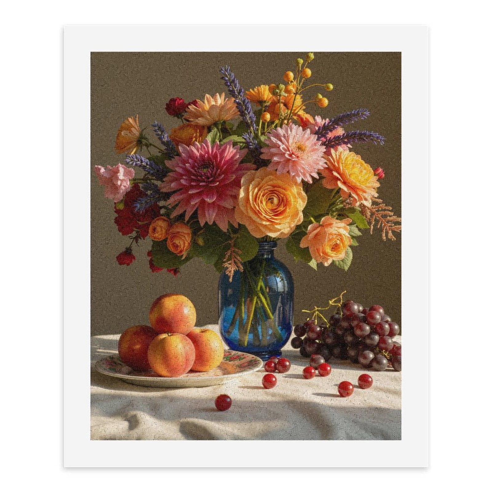 Paint by Numbers Kit for Adults, Vibrant Floral Fruit Arrangement Paint by Numbers, Easy Paint by Numbers Kit for Adults Beginner, DIY Adult Paint by Number Kits on Canvas, Home Decor