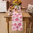 thumbnail image 2 of Pink Geometric Moroccan Table Runner 36 Inches, Abstract Art Pink Ombre Modern Bed Runner Dresser Scarves Tabletop for Indoor Outdoor Parties/Ceremony/Banquet, 13"x 36", 2 of 8