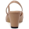 thumbnail image 3 of zuwimk Sandals For Women Dressy Summer,Women's Ankle Strap Low Wedge Sandals Beige, 3 of 5