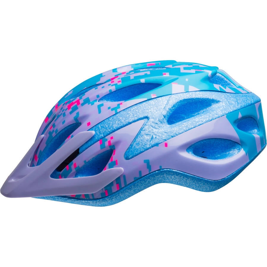Bell Sports Peak Pink Pixels Girls Youth Helmet, Blue/Purple