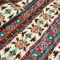 thumbnail image 5 of Chezmoi Collection 4-Piece Southwestern Geometric Motif Sheet Set King Size, Multicolor Red Brown Blue Cream Printed Brushed Microfiber Lightweight Breathable Deep Pocket Bed Sheets, 5 of 9