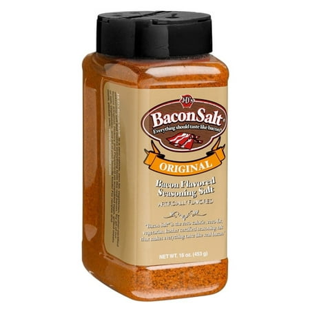 J&D's Big Pig Original Bacon Salt (16 OZ + STICKER) - Jumbo Low Sodium Bacon Flavored Seasoning (Best Mr Salt E Flavors)