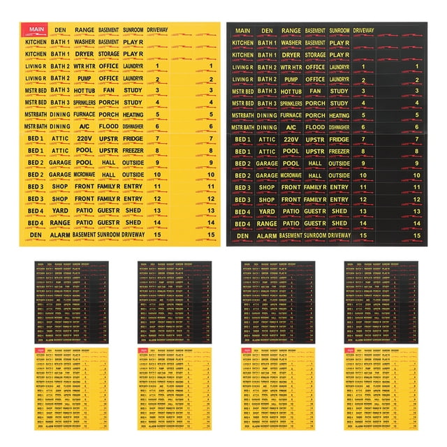 Miangastore 10 Sheets Comprehensive Self-Adhesive Electrical Box Label Supply for Fuse Box Breaker Panel and Electric Panel Identification