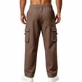 thumbnail image 6 of ThriftyPlait Mens Wide Leg Cargo Jogger Sweatpants Casual Elastic Drawstring Waist Multi Pocket Pants Straight Fit Daily Walking Outdoor Pants, 6 of 9