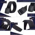 thumbnail image 4 of Cinturón de nailon para hombre - Hebilla de plástico con hilo rojo negro - Cinturón de trabajo totalmente ajustable, 4 of 5