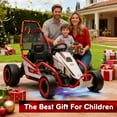 thumbnail image 5 of Xuanlur 24V 8.5 MPH Electric Go Kart for Kids w/ Front EVA Wheel, 400W Powerful Drift Kart w/Metal Frame, Music & Strobe Lights, Suspension, 2 Speed, 5 Point Harness, Crazy Cart for Kids 6+, Red, 5 of 7