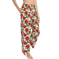 thumbnail image 2 of Xecao Rose Flowers Women's Straight Lounge Pajama Pants: The Epitome of Relaxed Sleepwear, 2 of 9