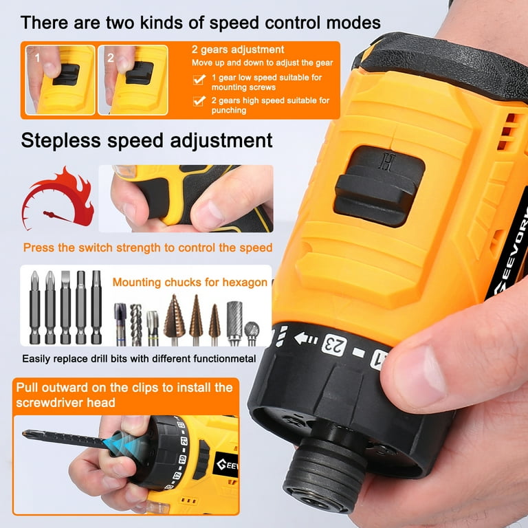 Geevorks 16.8V Electric Screwdriver Tool Kit, 55Nm Torque Geevorks 16.8V Electric Screwdriver Tool Kit, 55Nm Torque