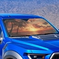 thumbnail image 2 of KUIFORTI Mirror Cut Car Windshield Sun Shade Foldable Automotive Sun Blocker for Front Windshields 66.53"×34.44" Premium Sun Protection for Cars, Trucks & SUVs, Palm Tree, 2 of 5