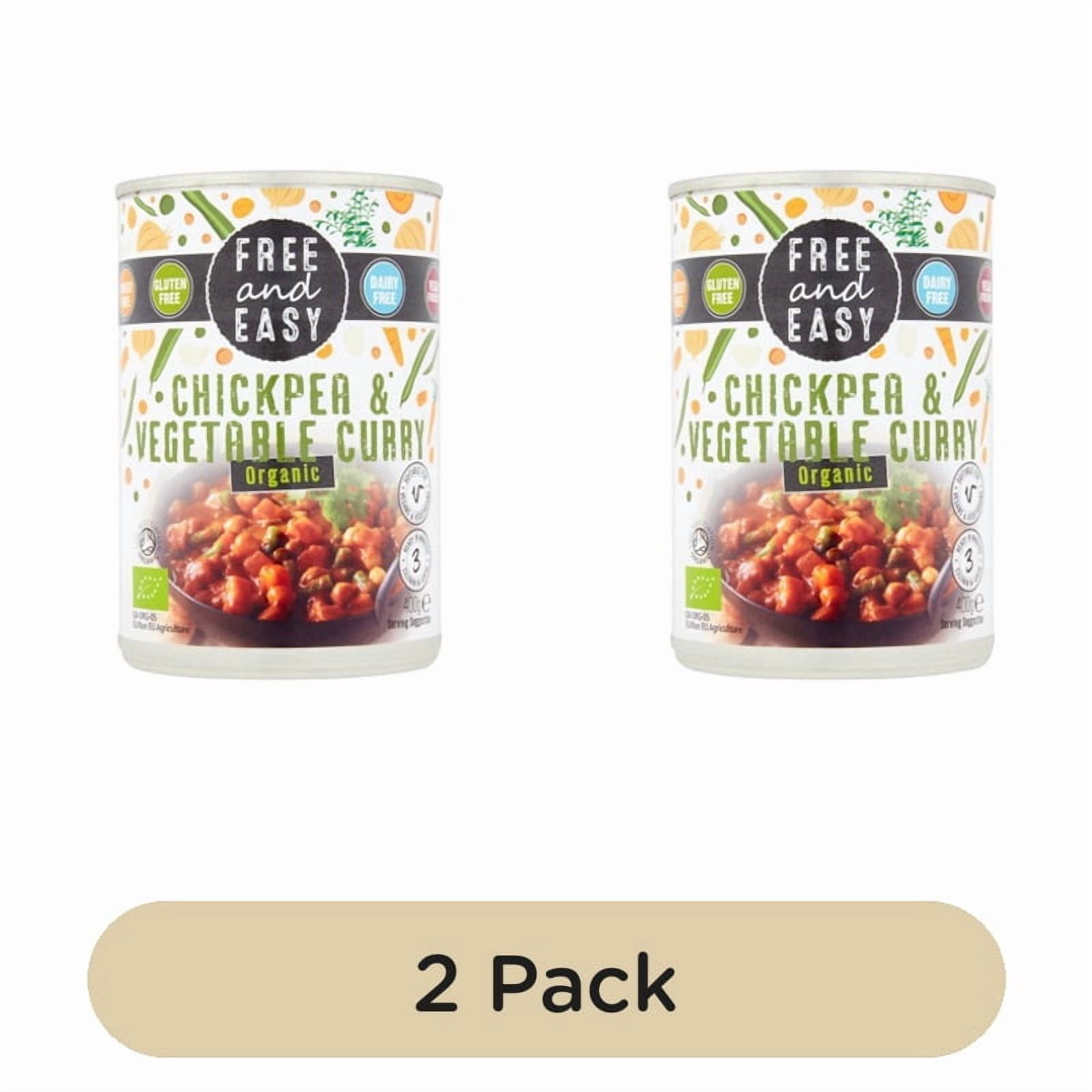 Free & Easy Free From Organic Chick Pea & Vegetable Curry 400g, British Import (Pack of 2)