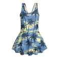 thumbnail image 4 of Uourmeti Vintage Tropical Palm Tree Print Skirted One-Piece Swim Dress for Girls - Quick Dry, Stretchy Beach & Pool Swimwear for Toddler to Teen Girls, 4 of 8