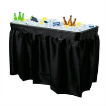 Winado 4-Foot Folding Party Ice Table with Skirt Black