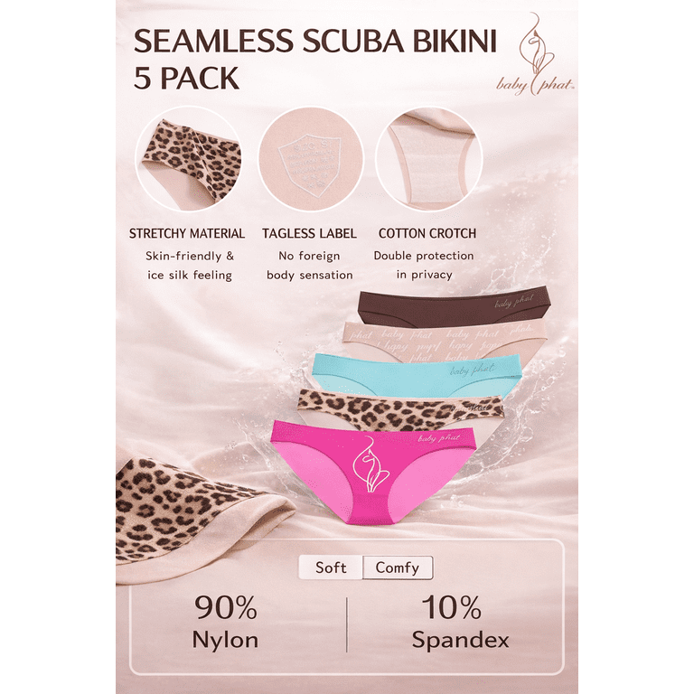 Baby Phat Women's Panties Seamless Brazilian 3 Pack - Walmart.com