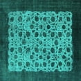 thumbnail image 1 of Ahgly Company Indoor Square Oriental Turquoise Blue Industrial Area Rugs, 7' Square, 1 of 4