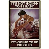 It'S Going to Be Easy Worth It Metal Tin Sign Vintage Aluminum Sign 8x12 Inch