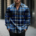 thumbnail image 2 of Diufon Men's Shirts Casual Long Sleeve Lapel Plaid Button Down Shirts Spring Summer Loose Lightweight Blouse, 2 of 5
