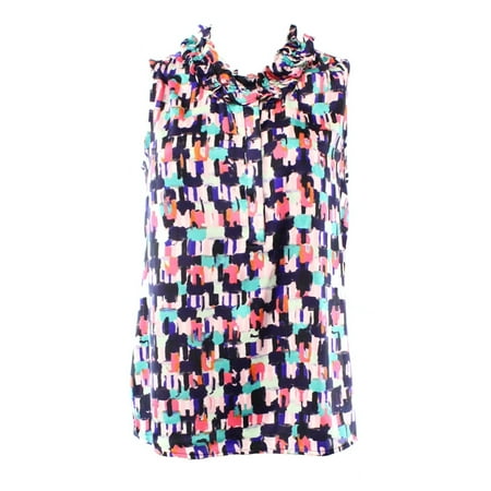 Nine West NEW Pink Rose Black Women's Small S Ruffled Printed Blouse $59