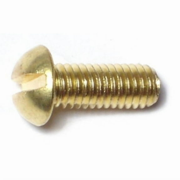 #10-32 x 1/2" Brass Slotted Round Head Machine Screws MSRB-215 (24 pcs.)