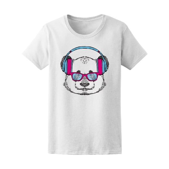 Funny Panda Wearing Headphones T-Shirt Men -Image by Shutterstock, Male 4X-Large