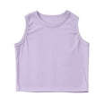 thumbnail image 2 of Girls T shirts Sleeveless Crewneck Solid Color Tops Ribbed Slim Fit Summer Sport Gym Tank T-Shirts for Girls Size 14-15Y, 2 of 5