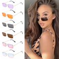 thumbnail image 6 of Unisex UV400 Eyeglasses Retro Women Vintage Sunglasses Rectangle Rimless Gradient Glasses Sun Glasses GRAY, 6 of 8