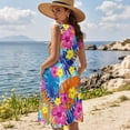 thumbnail image 3 of KUIFORTI His and Hers Summer Outfits Couple Matching Outfits Tropical Flowers Beach Vacation Clothes for Women Loose Cut 4-Way Stretch Quick-dry for Romantic Date, 3 of 7