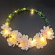 thumbnail image 5 of Diadema de flores para niñas, corona de flores, diadema para cosplay, fiesta temática de viaje Blanco Púrpura, 5 of 9