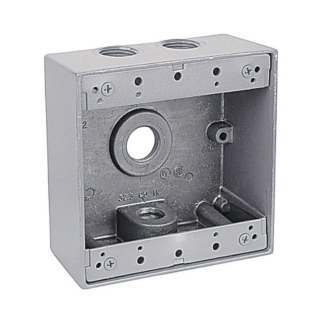 Red Dot S400E 2-Gang Weatherproof Electrical Box, 3 Hole, 1/2"