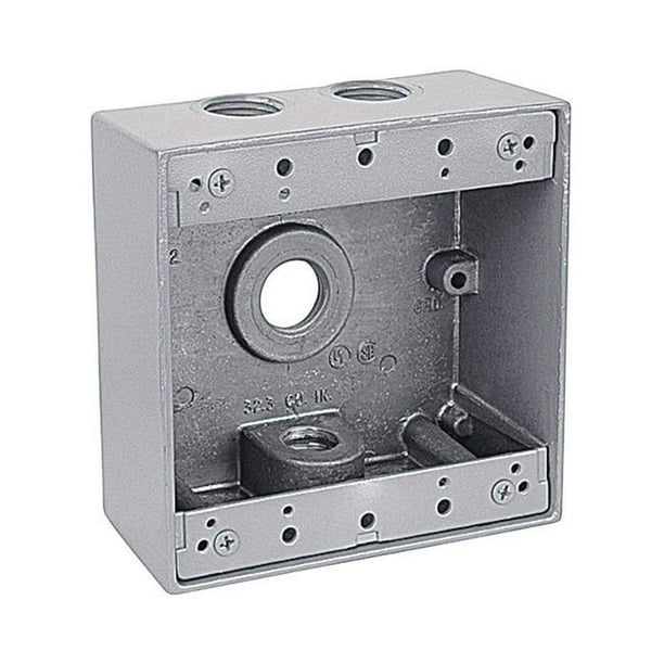 Red Dot S400E 2Gang Weatherproof Electrical Box, 3 Hole, 1/2