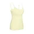thumbnail image 4 of Dwellite Women's Shelf Bra Camisole Tops Adjustable Spaghetti Strap Cami Tank Solid Color Casual Undershirts Khaki 5XL, 4 of 6