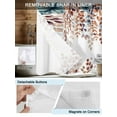 thumbnail image 3 of No Hook Cloth Fabric Shower Curtain with Snap in Liner, Brown Eucalyptus Waterproof Shower Curtains Set with See Through Top Window, Summer Botanical Weeping Pastoral Bath Curtains Shower 72"x72", 3 of 6