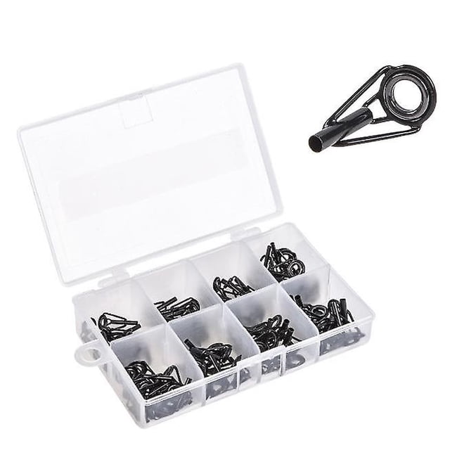 80 Uds. Anillos de guía para ca?a de pescar en el mar, anillos conductores Lua de cerámica de acero inoxidable de tama?o mixto LingWen 8390605726828