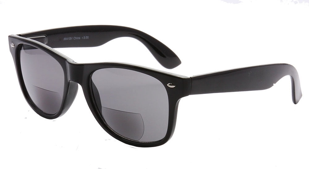 Dark Tinted Bifocal Sunglass Readers Metal Frame Mens Reading Glasses 1.25 3.25 