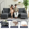 thumbnail image 3 of ZAFLY U Shaped Sectional Sofa, 6-Seats Modular Sectionals with Removable Ottoman, Corduroy Couches and Sofas for Living Room, Dark Gray, 3 of 6