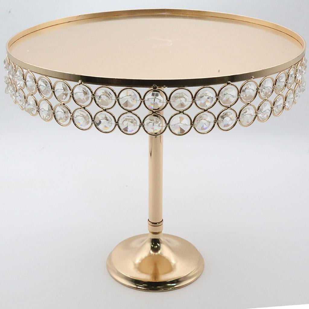Metal Cake Stand Round Inlaid Holder Cupcake Dessert Candy Snack ...