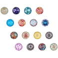 thumbnail image 1 of 200 Pcs Mosaic Printed Glass Cabochons,Decorative Glass Cabochons Granulates,Colorful Beads,Half Round Vase Nuggets,Printed Mosaic Tiles,DIY Gems for Jewellery Making Mixed Color, 1 of 7