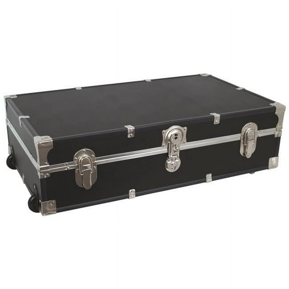 31 in. Under the Bed Trunk with Wheels & Lock, Black