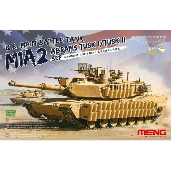 Meng Model 1/35 TS-026 U.S. Main Battle Tank M1A2 SEP Abrams Tusk I/Tusk II Model kit