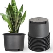 LABLT Plant Nursery Pot 10-Pack 2 Gallon Short Plastic Garden Planter Pots Flower Seedling Injection Molded Container Seed Starting Pot Set for Indoor Outdoor Plants Seedlings Vegetables Black